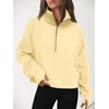 image:imageAUTOMET Womens Sweatshirts Half Zip Fleece Pullover Fall OutfitsLightyellow