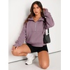 image:imageAUTOMET Womens Sweatshirts Half Zip Fleece Pullover Fall OutfitsNutmeg
