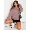image:imageAUTOMET Womens Sweatshirts Half Zip Fleece Pullover Fall OutfitsNutmeg