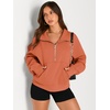 image:imageAUTOMET Womens Sweatshirts Half Zip Fleece Pullover Fall OutfitsOrange