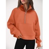image:imageAUTOMET Womens Sweatshirts Half Zip Fleece Pullover Fall OutfitsOrange