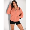 image:imageAUTOMET Womens Sweatshirts Half Zip Fleece Pullover Fall OutfitsOrangepink