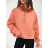 image:imageAUTOMET Womens Sweatshirts Half Zip Fleece Pullover Fall OutfitsOrangepink