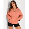image:imageAUTOMET Womens Sweatshirts Half Zip Fleece Pullover Fall OutfitsOrangepink