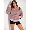 image:imageAUTOMET Womens Sweatshirts Half Zip Fleece Pullover Fall OutfitsPink Combo