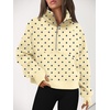 image:imageAUTOMET Womens Sweatshirts Half Zip Fleece Pullover Fall OutfitsPolka Yellow