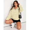 image:imageAUTOMET Womens Sweatshirts Half Zip Fleece Pullover Fall OutfitsPolka Yellow