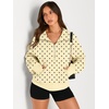 image:imageAUTOMET Womens Sweatshirts Half Zip Fleece Pullover Fall OutfitsPolka Yellow