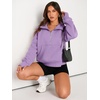 image:imageAUTOMET Womens Sweatshirts Half Zip Fleece Pullover Fall OutfitsPurple