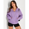 image:imageAUTOMET Womens Sweatshirts Half Zip Fleece Pullover Fall OutfitsPurple