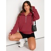 image:imageAUTOMET Womens Sweatshirts Half Zip Fleece Pullover Fall OutfitsRed
