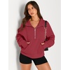 image:imageAUTOMET Womens Sweatshirts Half Zip Fleece Pullover Fall OutfitsRed