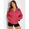 image:imageAUTOMET Womens Sweatshirts Half Zip Fleece Pullover Fall OutfitsRose