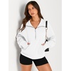 image:imageAUTOMET Womens Sweatshirts Half Zip Fleece Pullover Fall OutfitsWhite