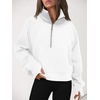 image:imageAUTOMET Womens Sweatshirts Half Zip Fleece Pullover Fall OutfitsWhite