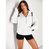 image:imageAUTOMET Womens Sweatshirts Half Zip Fleece Pullover Fall OutfitsWhite