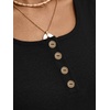 image:imageAUTOMET Womens Tank Tops 2026 Button Summer Sleeveless Henley TeeBlack