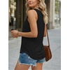 image:imageAUTOMET Womens Tank Tops 2026 Button Summer Sleeveless Henley TeeBlack