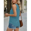 image:imageAUTOMET Womens Tank Tops 2026 Button Summer Sleeveless Henley TeeBlue Green