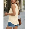 image:imageAUTOMET Womens Tank Tops 2026 Button Summer Sleeveless Henley TeeCream
