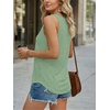 image:imageAUTOMET Womens Tank Tops 2026 Button Summer Sleeveless Henley TeeGreen