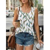 image:imageAUTOMET Womens Tank Tops 2026 Button Summer Sleeveless Henley TeeLeaf