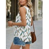 image:imageAUTOMET Womens Tank Tops 2026 Button Summer Sleeveless Henley TeeLeaf