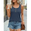 image:imageAUTOMET Womens Tank Tops 2026 Button Summer Sleeveless Henley TeeNavy