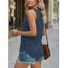 image:imageAUTOMET Womens Tank Tops 2026 Button Summer Sleeveless Henley TeeNavy