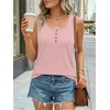 image:imageAUTOMET Womens Tank Tops 2026 Button Summer Sleeveless Henley TeePink