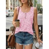 image:imageAUTOMET Womens Tank Tops 2026 Button Summer Sleeveless Henley TeePink Dot