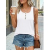 image:imageAUTOMET Womens Tank Tops 2026 Button Summer Sleeveless Henley TeeWhite