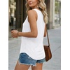 image:imageAUTOMET Womens Tank Tops 2026 Button Summer Sleeveless Henley TeeWhite