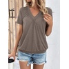 image:imageAUTOMET Womens Tops Short Sleeve V Neck T Shirts 2026 Summer Spring BlousesCoffee