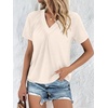 image:imageAUTOMET Womens Tops Short Sleeve V Neck T Shirts 2026 Summer Spring BlousesCream
