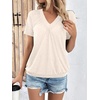 image:imageAUTOMET Womens Tops Short Sleeve V Neck T Shirts 2026 Summer Spring BlousesCream