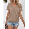 image:imageAUTOMET Womens Tops Short Sleeve V Neck T Shirts 2026 Summer Spring BlousesKhaki