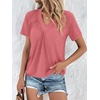 image:imageAUTOMET Womens Tops Short Sleeve V Neck T Shirts 2026 Summer Spring BlousesRose Red