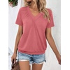 image:imageAUTOMET Womens Tops Short Sleeve V Neck T Shirts 2026 Summer Spring BlousesRose Red