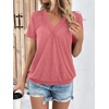 image:imageAUTOMET Womens Tops Short Sleeve V Neck T Shirts 2026 Summer Spring BlousesRose Red