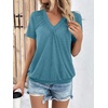 image:imageAUTOMET Womens Tops Short Sleeve V Neck T Shirts 2026 Summer Spring BlousesTurquoise