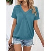 image:imageAUTOMET Womens Tops Short Sleeve V Neck T Shirts 2026 Summer Spring BlousesTurquoise