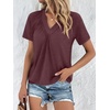 image:imageAUTOMET Womens Tops Short Sleeve V Neck T Shirts 2026 Summer Spring BlousesWine Red