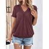 image:imageAUTOMET Womens Tops Short Sleeve V Neck T Shirts 2026 Summer Spring BlousesWine Red