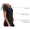image:imageAUTOMET Womens V Neck Shirts Spring Short Sleeve Summer Tops with PocketsBlack