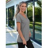 image:imageAUTOMET Womens V Neck Shirts Spring Short Sleeve Summer Tops with PocketsGrey