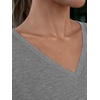 image:imageAUTOMET Womens V Neck Shirts Spring Short Sleeve Summer Tops with PocketsGrey