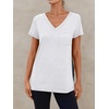 image:imageAUTOMET Womens V Neck Shirts Spring Short Sleeve Summer Tops with PocketsWhite