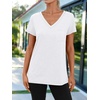image:imageAUTOMET Womens V Neck Shirts Spring Short Sleeve Summer Tops with PocketsWhite