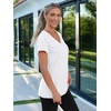 image:imageAUTOMET Womens V Neck Shirts Spring Short Sleeve Summer Tops with PocketsWhite